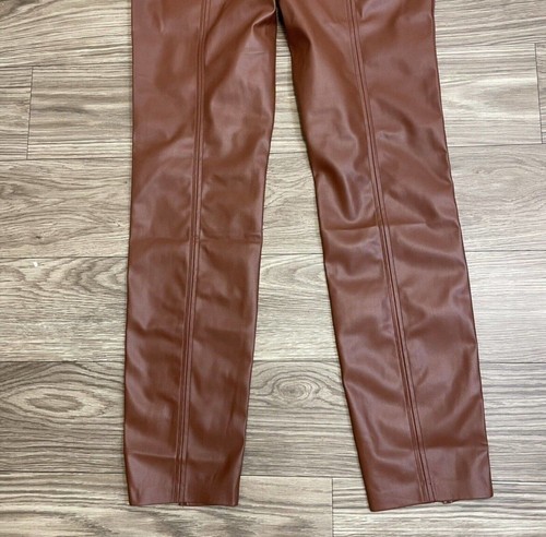 Jason Wu Light Brown Faux Leather Split Ankle Seam Pants sz M Classic Trendy - Picture 10 of 10