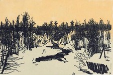 Anna Ostroumova Lebedeva Spring Snow 1902 17"x 22" Archival Art Print