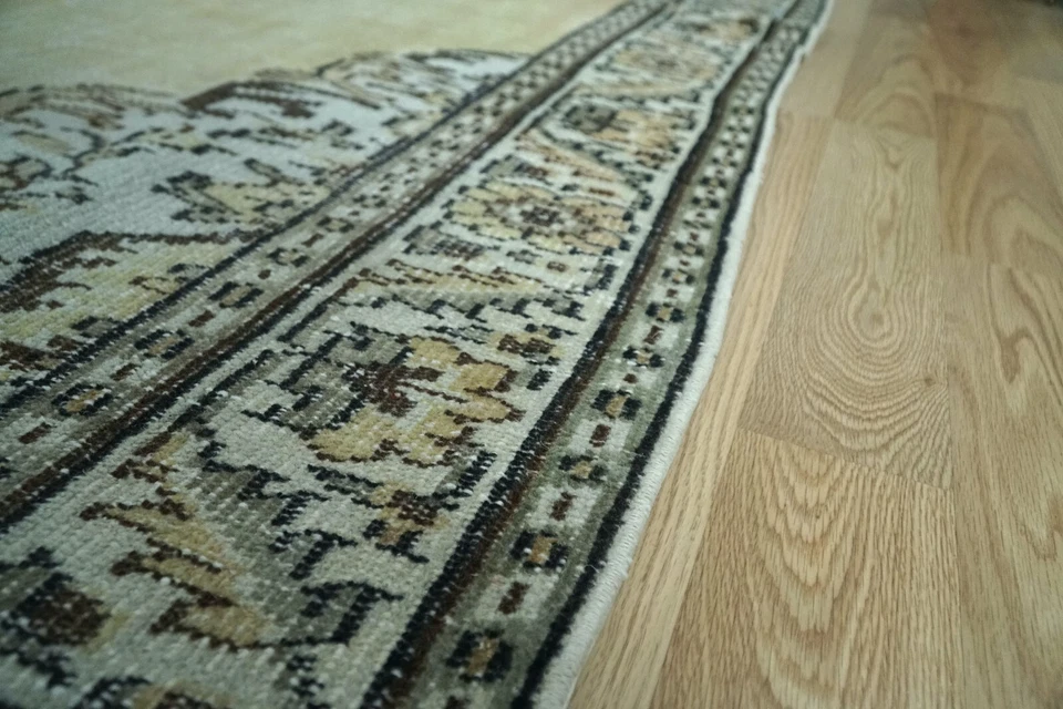 Wool Woven Boho Turkish Rug, Vintage 6x9 Pastel Yellow Rug, 5.94x9.12 ft. H-2806 - Image 4 of 4