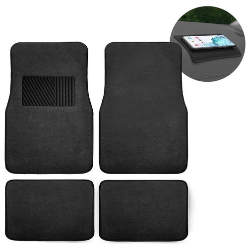 Car Floor Mats 28 in Soft Carpet Non Slip Backing and Heel Pad Black 4 Pieces - Picture 14 of 24