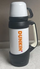 Dunkin Donuts Stainless White 32oz Hot Cold Travel Mug / Thermos, Coffee & Tea