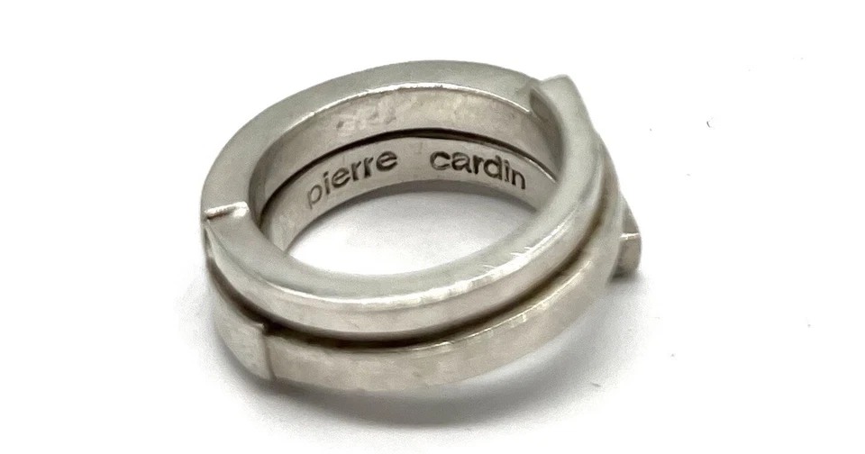 925/- Silberring, Bandring, Muster, Pierre Cardin, Gr. 53, 10 mm breit - Bild 4 von 4
