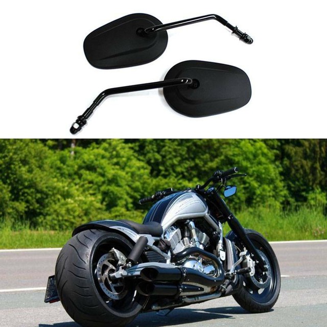 Long Stem Black Motorcycle Side Mirrors For Harley Davidson VRod