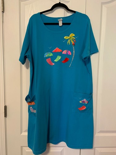 KARLA MARIE SHORT SLEEVE BEACH DRESS - 1X - CHOOSE COLOR - Picture 10 of 14