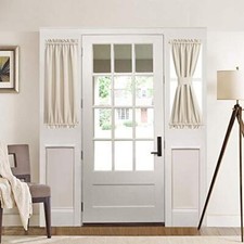Blackout Door Window Curtain for Privacy - Blackout Curtains 25W x 40L Beige