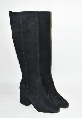 New! Sam Edelman Thora Knee High Boot Black Suede Boot Size 10 M   Z