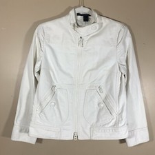 Cute Marc Jacobs Women  s White Denim Cropped Jacket Summer Style Medium Sz 10