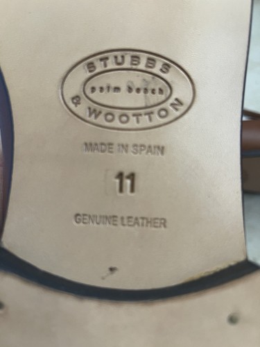Stubbs & Wootton Palm Beach pelle di vitello veneziana (uomo) marrone US 11M $575 - Foto 6 di 9