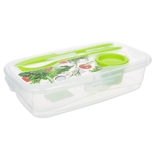 Frischhaltedose mit Besteck 2 Stück Easylunch Lunchbox Salatbox To Go neuetischk - Bild 2 von 5
