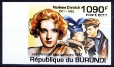 Burundi 2011 MNH Imperf, Marlene Dietrich, Film, Cinema, Actress  