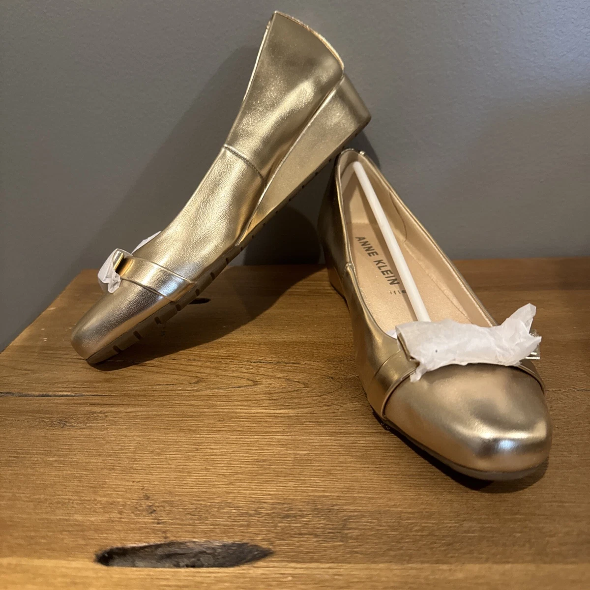 anne klein silver dress shoes Leather ballet flats ANNE KLEIN Silver size 36.5 IT in Leather