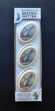 Boxed Set of 3 Vintage Beatrix Potter Pictorial Soaps featuring Peter Rabbit