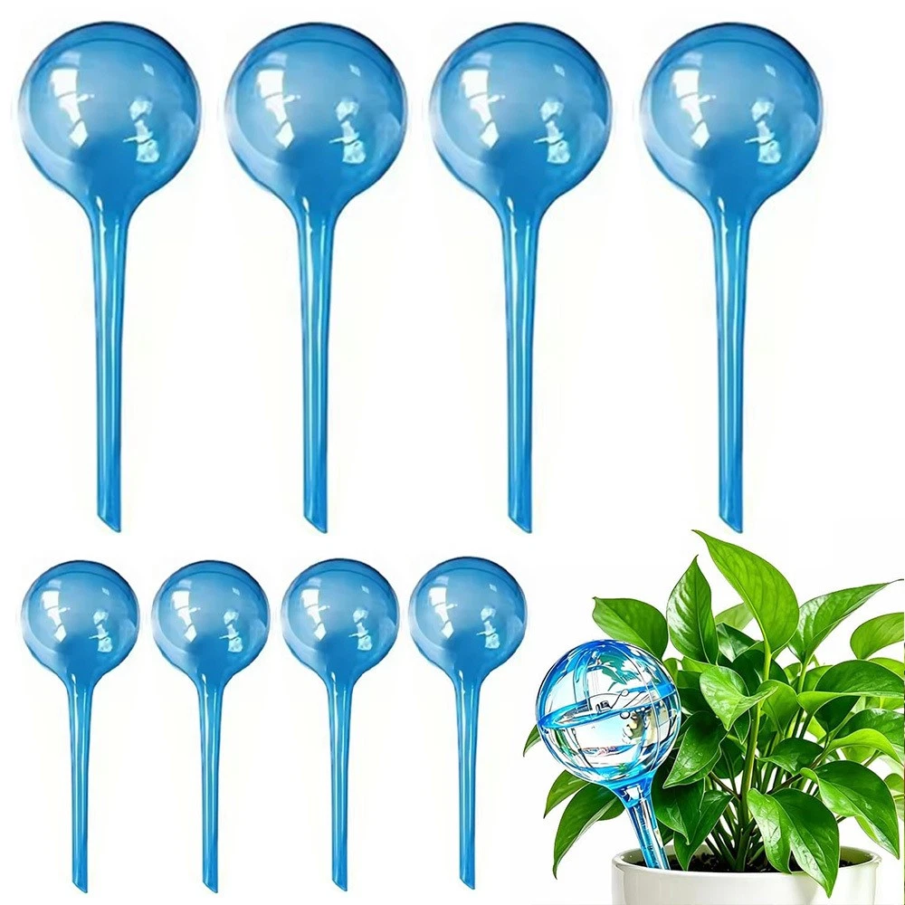 12er Set Pflanzen Gießkugeln – Selbstbewässerungskugeln 13x5 Cm, 70 Ml Fassungsvermögen, Transparent, Inkl. Emoji-Sticker, Für Zimmer- & Gartenpflanzen