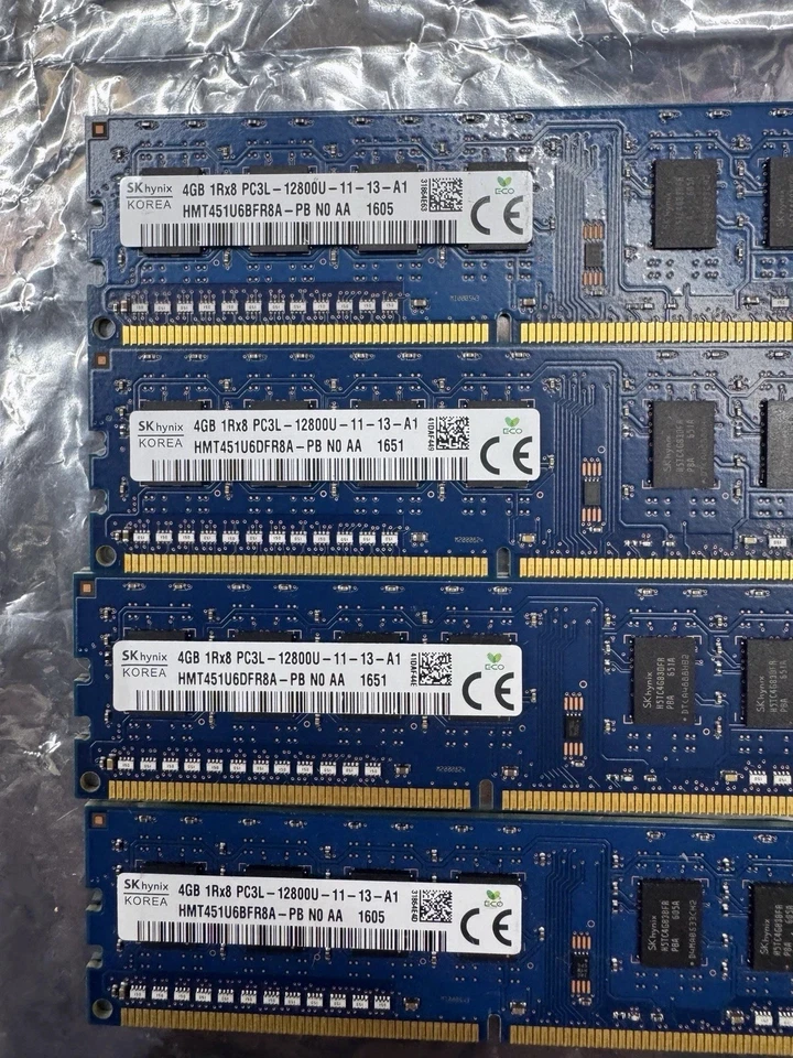 4 PACK LOT !!   SK Hynix 4GB 1Rx8 PC3 12800U-11-13-A1 Desktop RAM - Image 2 of 4