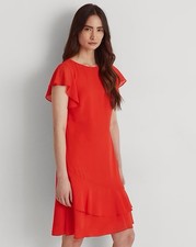 Lauren Ralph Lauren Georgette Boatneck Dress 16 - Black Label