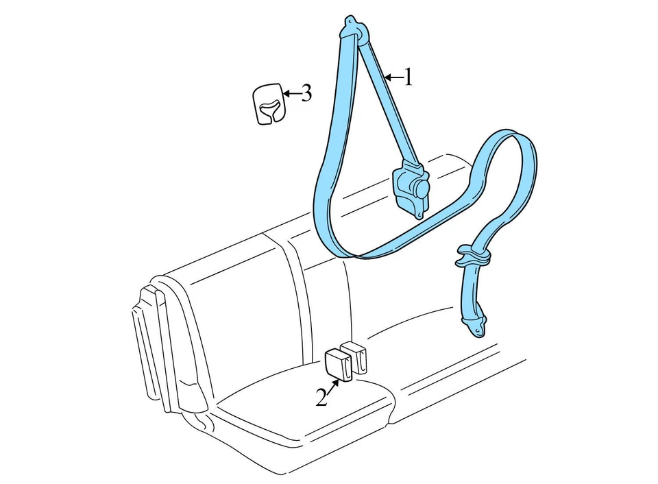 01-05 AUDI ALLROAD QUATTRO - REAR LEFT 3RD ROW Seatbelt / SEAT BELT Retractor - Image 2 of 4