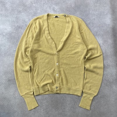 Edward of California Cardigan Damen Large V-Neck Knit Sweater, Yellow