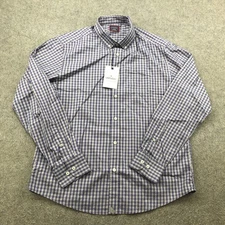UNTUCKit Shirt Mens Large Purple Blue Gingham Sharpe Hill Button Down Cotton