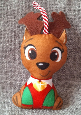 2022 McDonalds Happy Meal - Elf Haustiere Rentier. Weihnachten hängendes Mini Stofftier.