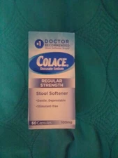 Colace Docusate Sodium Regular Strength 60 Capsules Expires 02/2026