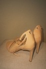 Women’s Beige Patent Leather Strappy Open Toe Ankle Strap Buckle Heel 6 — photo 3