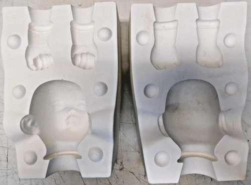 Vintage Bell 2416 Ceramic Slip Mold Large Doll Head and Hands #32