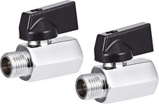 2 Pack Brass Mini Ball Valve 1/4" NPT Female X Male Thread Shut-Off Valve 1/4"