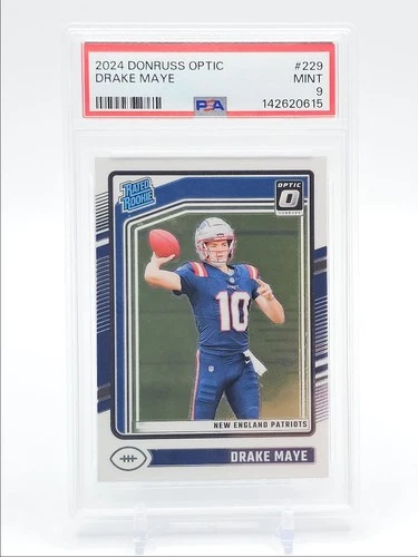 DRAKE MAYE 2024 DONRUSS OPTIC RATED ROOKIE PATRIOTS #229 RC PSA 9 Q2674