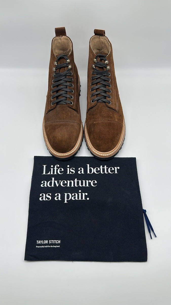 Taylor Stitch Cap Toe Moto Boot in Snuff Weatherproof Suede  display picture 2