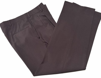 AUSTIN REED London England Wool Blend Slacks Men W36 L30 Solid Black Silk Lined!