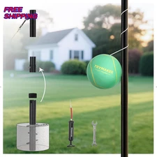 Tetherball Set Tether Balls and Rope Set with Pole 10.43ft Height Heavy Duty NEW