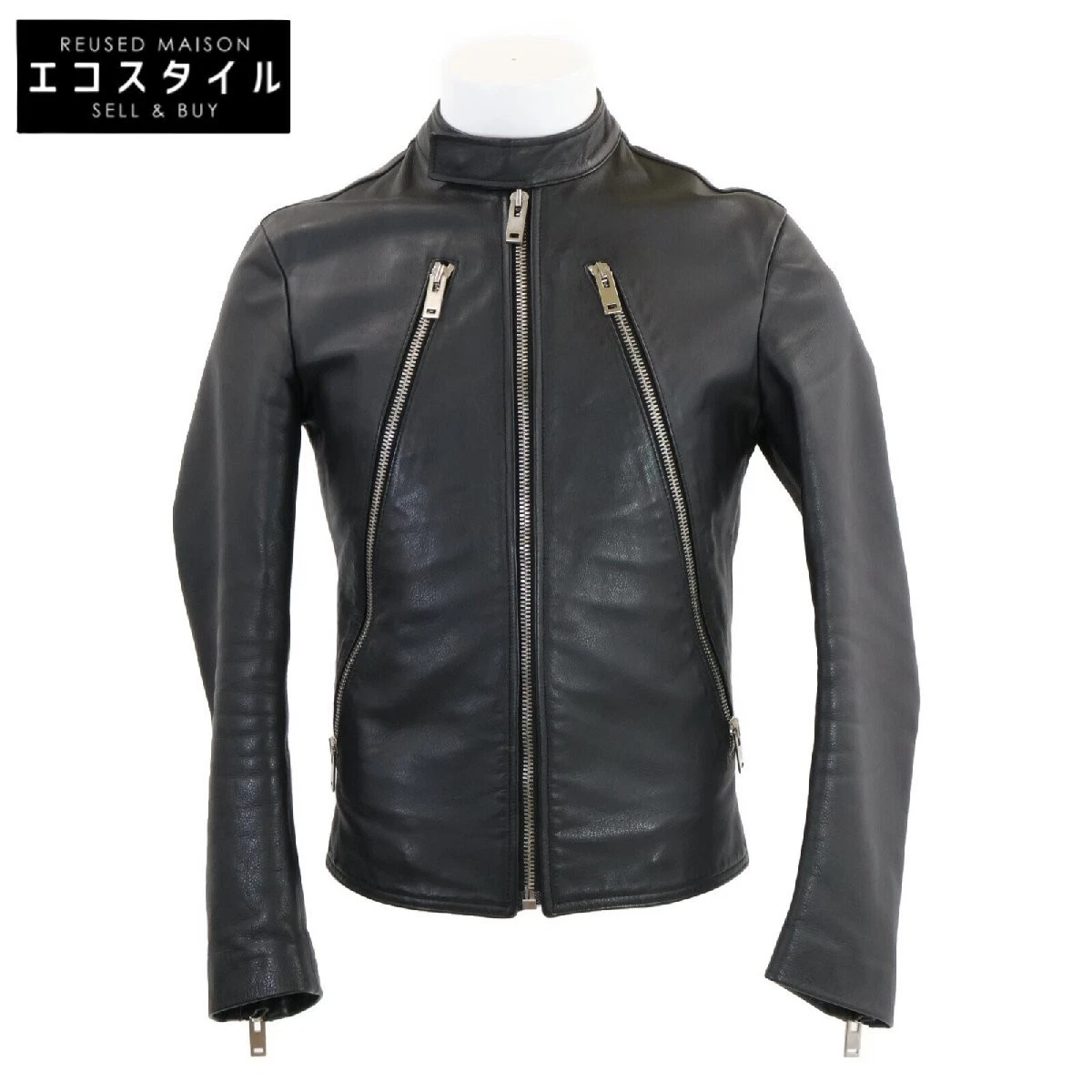GIACCA PELLE 5 ZIP MAISON MARGIELA 15AW S30AM0322 ottime condizioni otto