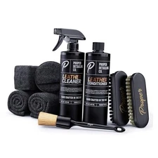  Car Leather Cleaner and Conditioner, Clean and Protect 9 Pack (Complete Kit)