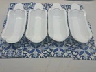 VTG Indiana Milk Glass Banana Split Ice Cream Dishes Set of 4