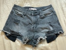 SO Black Distressed Jean Shorts Super High Rise Cutoff Women s Juniors Size 3/26