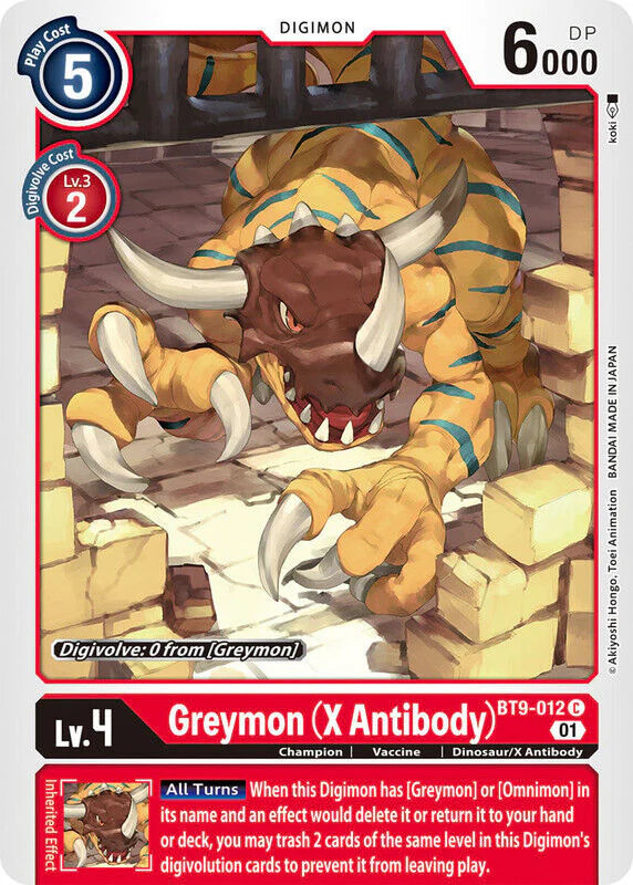 Greymon (X Antibody) BT9-012 C X Record Digimon TCG