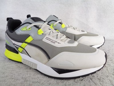 Puma Mirage Tech Running Shoes Men US 13 381118-15 Gray Black Volt Yellow