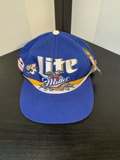 Vintage 90s Rusty Wallace NASCAR Miller Lite Racing 2 CFS Snapback Hat Cap NWT