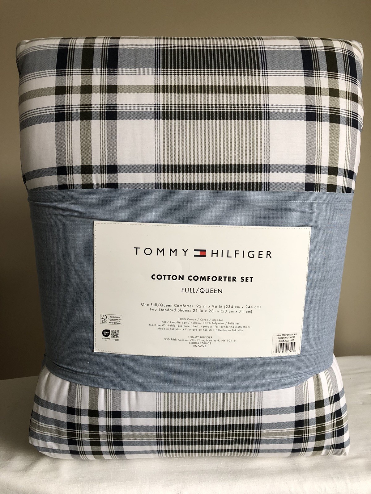 NWT Tommy Hilfiger Full/Queen 3-pieces Multicolor 100% Cotton Comforter Set thumbnail 3