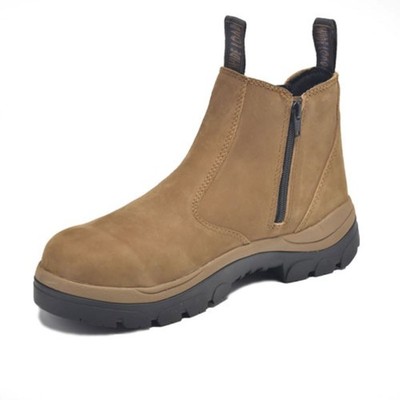 Wide Load 390TZN - Soft Toe Taupe Elastic Sided Boot + Zip