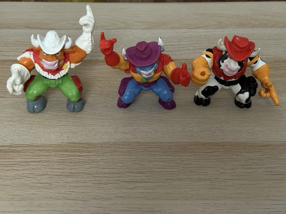 Lote de 3 figuras de acción Hasbro TMNT Wild West Cowboys Of Moo Mesa 1991 de colección Foto 2 de 4