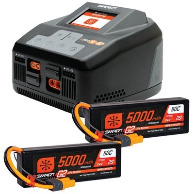 Spektrum Spmxpss550 Smart Powerstage 4S Surface Bundle: (2) G2 5000mAh 2S LiPo I