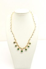 Emerald Necklace 14k gold 3.5 ct of emeralds 1 ct of diamonds