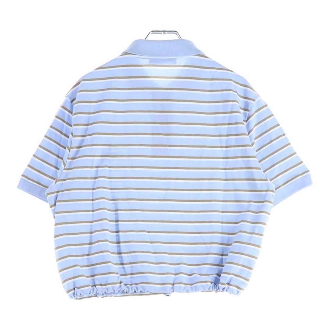 PRADA Cropped Striped Pique Polo Shirt Triangle Patch Cotton Short Sleeve Used a thumbnail 2