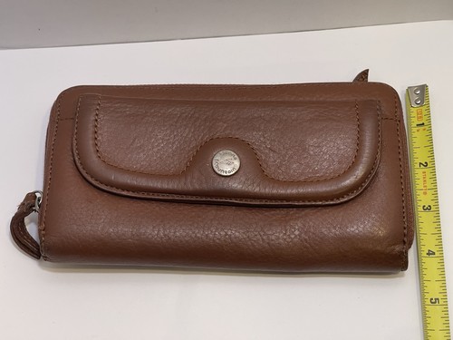 Stone Mountain Genuine Leather Wallet Brown Pebble Finish With Zipper Zip-around - Picture 7 of 13