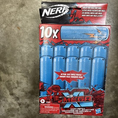 NERF Mega XL Dart Refill, Includes 10 Mega XL Whistler Darts, Largest Mega Darts