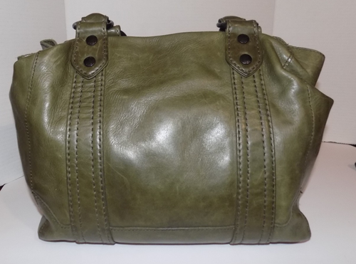 FRYE large Melissa GREEN leather double handle bucket shoulder bag tote purse - Picture 9 of 16