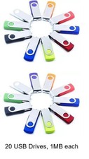 NEW USB Flash Drive Lot 20 pieces All Are One Megabyte 1MB Low Cost Get them NOW