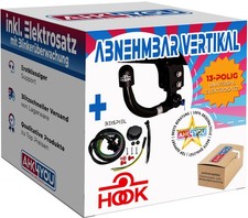 AHK HOOK für Skoda Superb Limousine 02-08 vert. abnehmbar + 13-pol ESATZ ABE