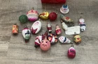Vintage 1920’s Lot Of 20 Milk Glass Figural Christmas Handpainted Lightbulbs